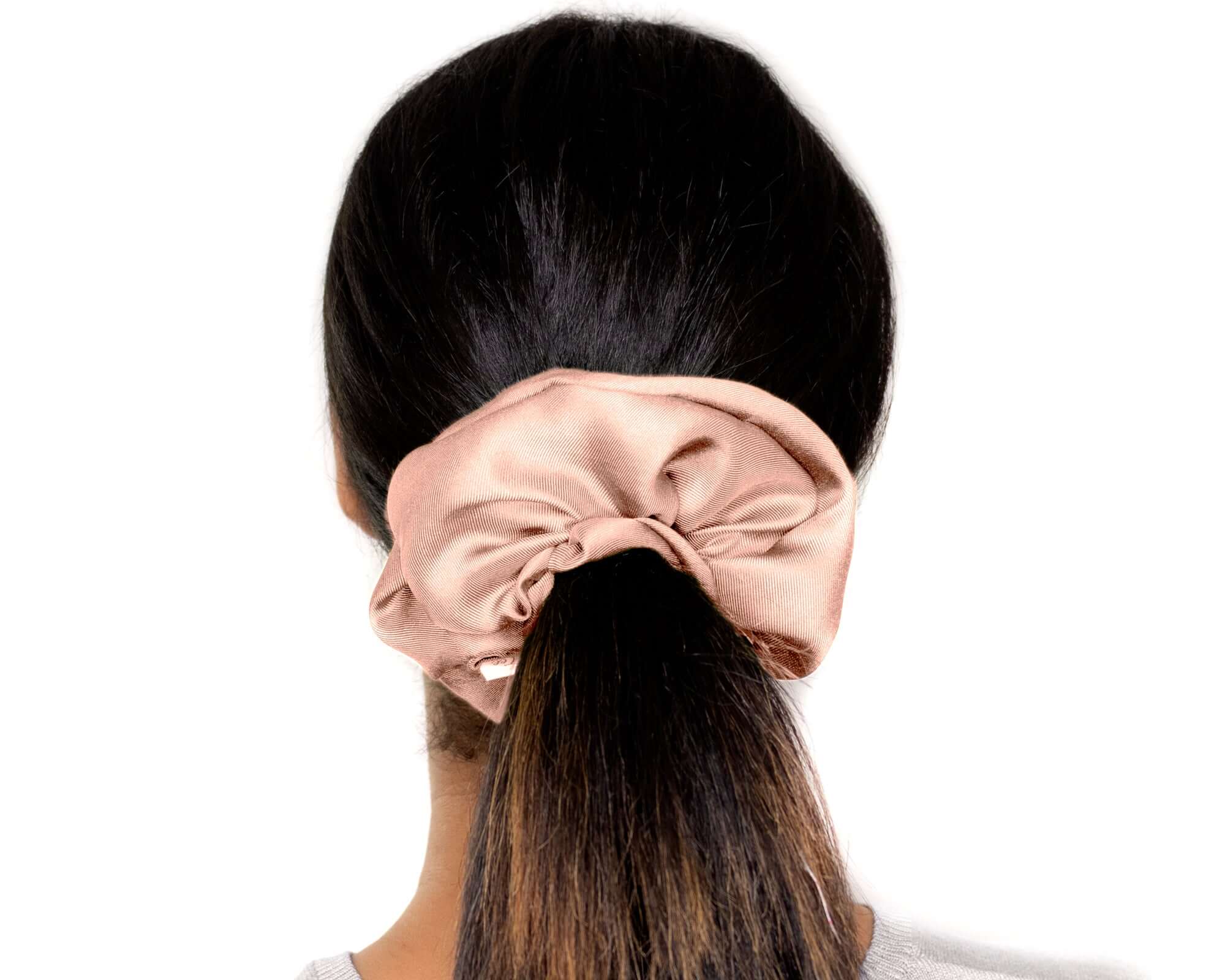 Fashion City Daisy Print Silk Hair Scrunchies, Black