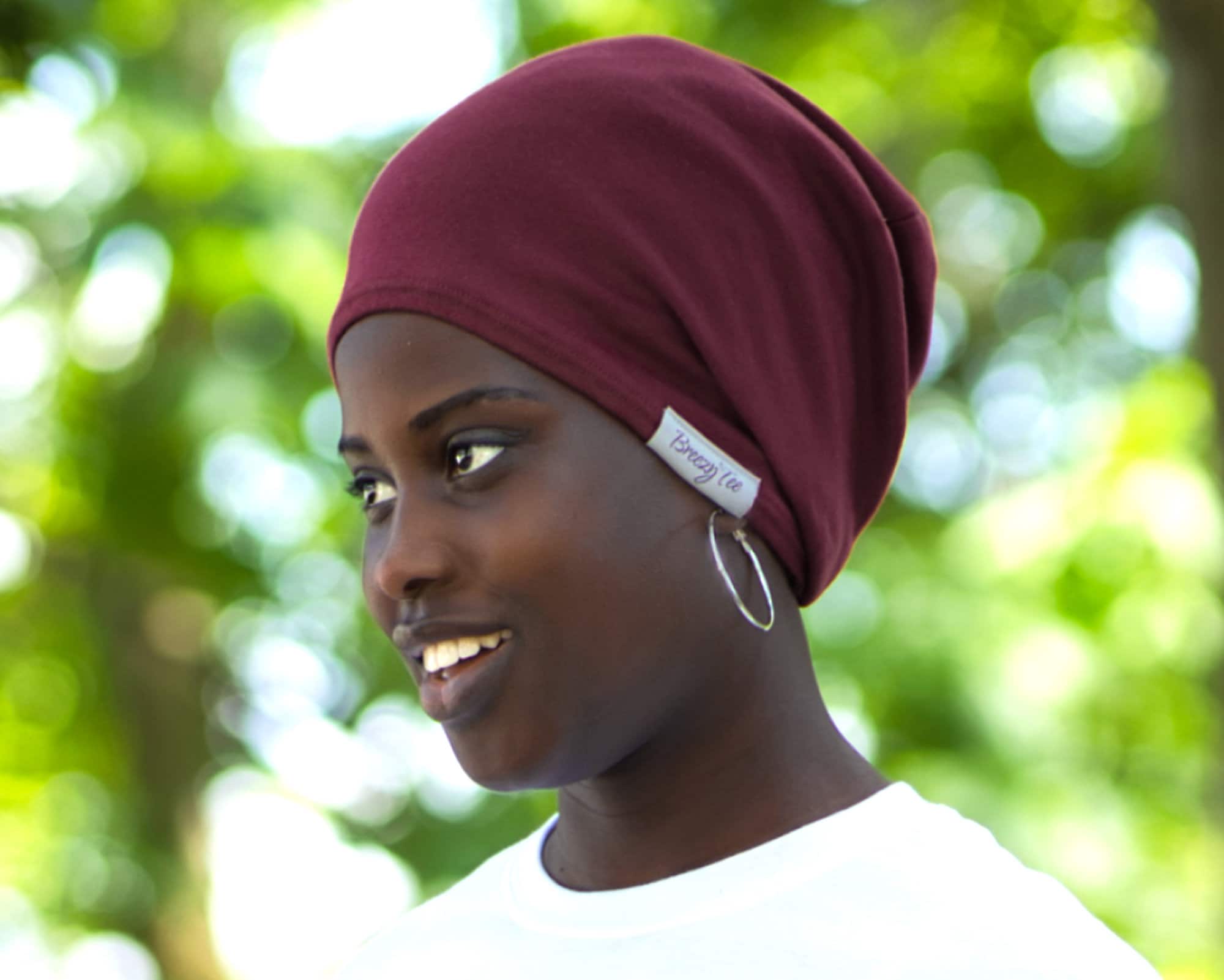 Red Burgundy Satin-Lined Beanie for Women and Men - Soft and Warm