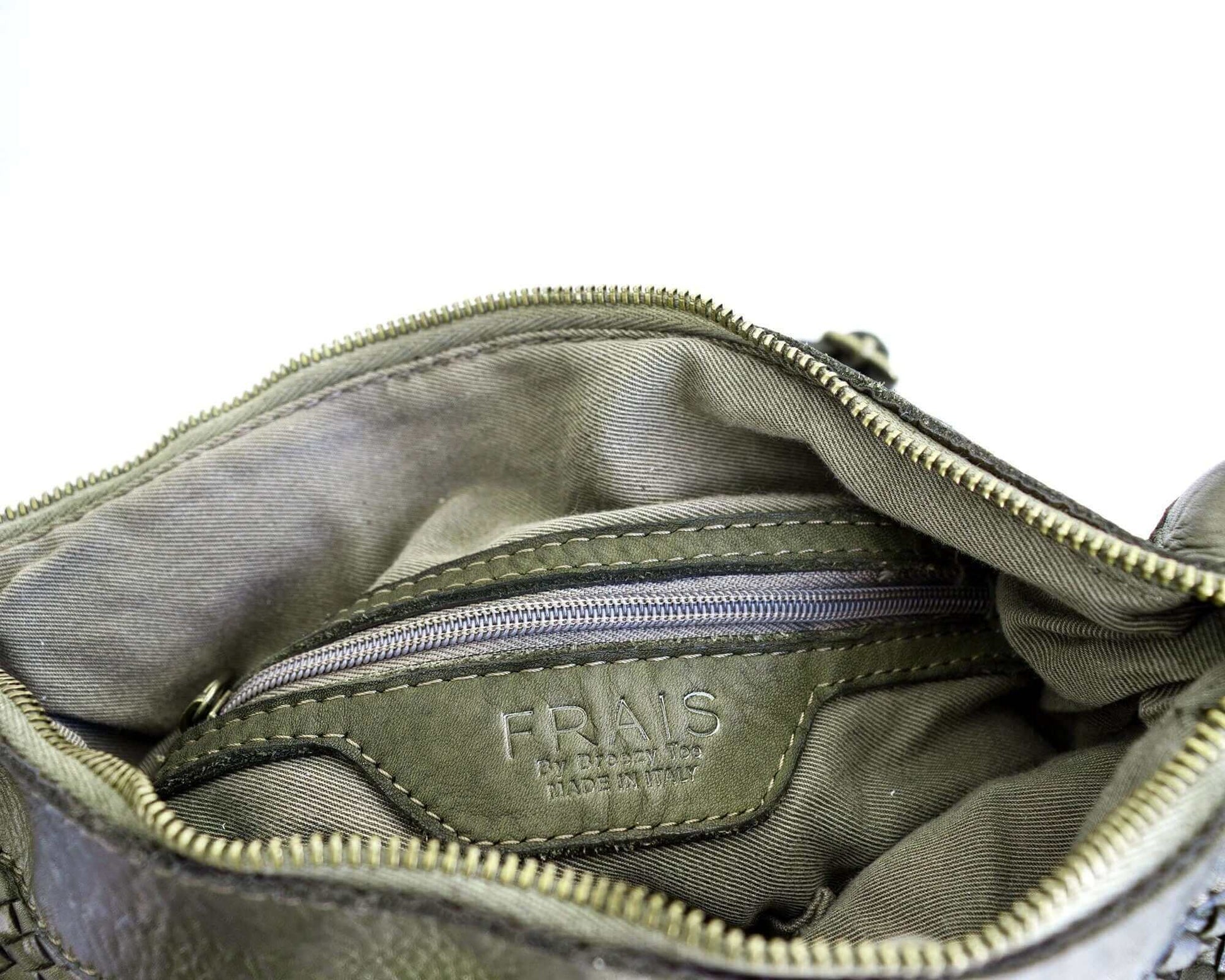 Dark Olive Leather Bag, Hand Woven, Made In Italy, Genuine Leather, Hobo Bag, Crossbody Bag, Shoulder Bag, "Michelle" Bag