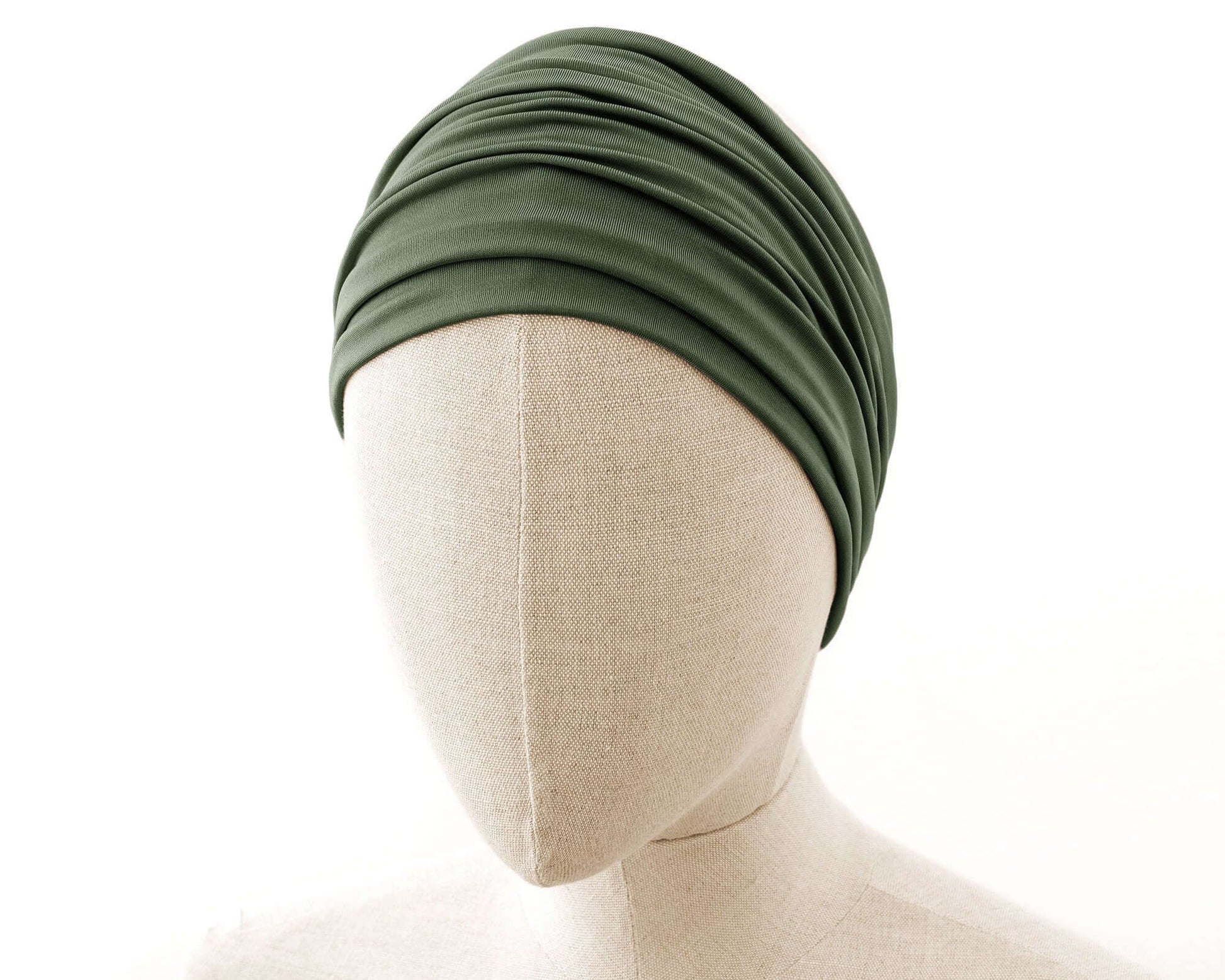Khaki Green, Boho Headband, Multipurpose, Extra Wide