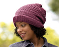 Berry Rose Satin Lined Knit Beanie 