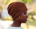 Satin Lined Knit Beanie Burnt Orange