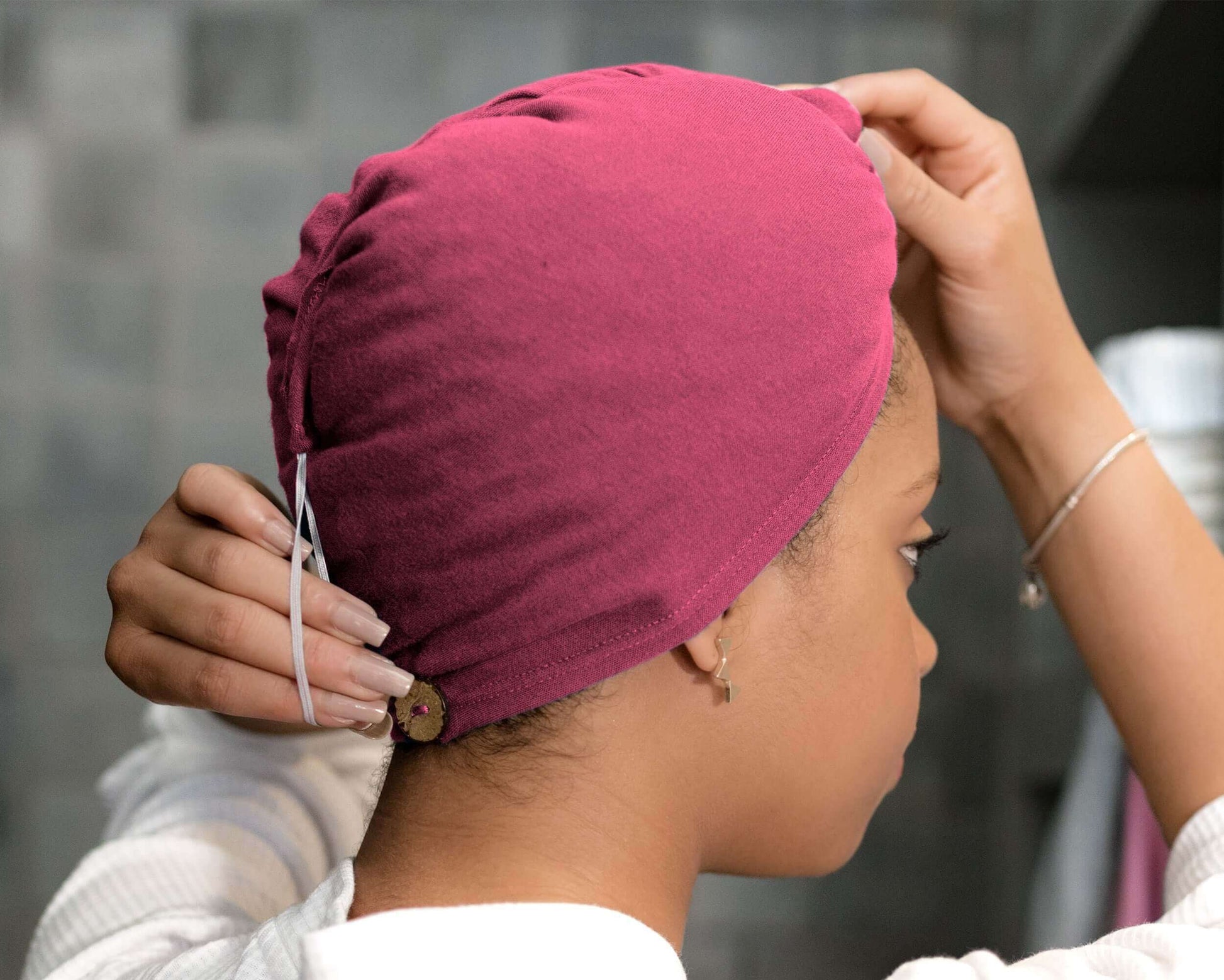Berry Pink T-Shirt Hair Towel Hood for Curly, Wavy, and Straight Hair - Soft, Absorbent, and Eco-Friendly