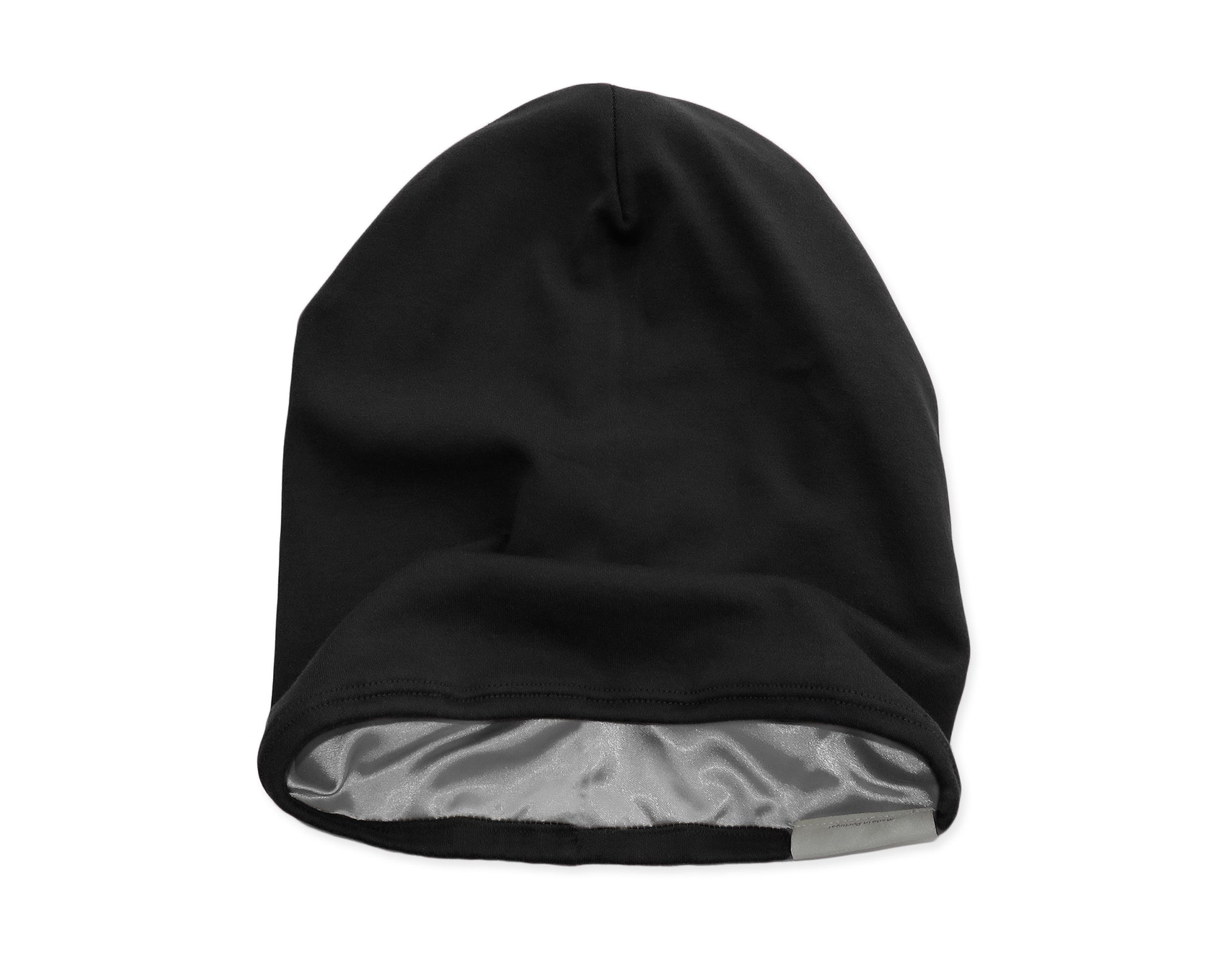 Black Satin-Lined Beanie for Women and Men - Soft and Warm Beanie with Satin Lining to Protect Hair