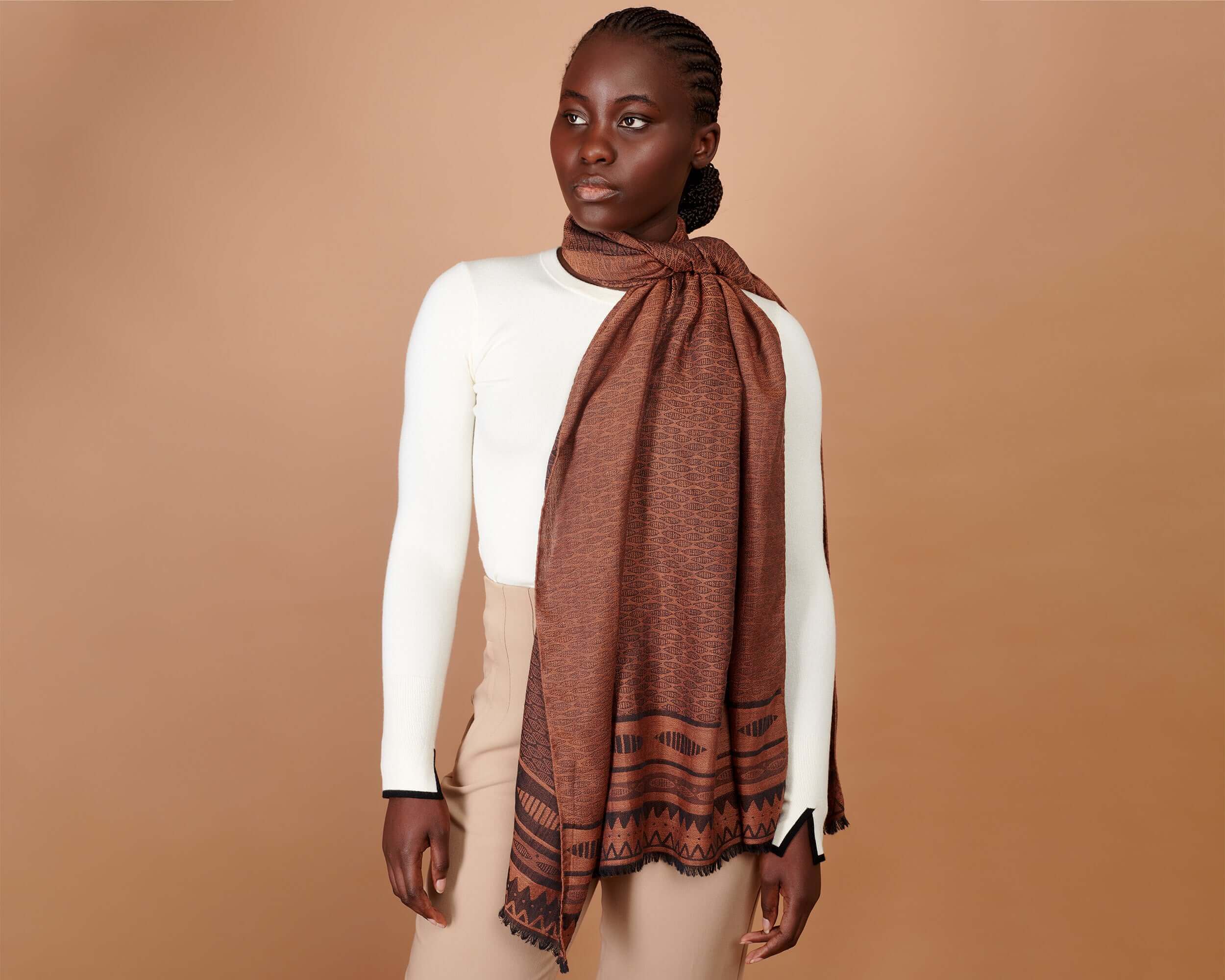 Burnt orange hot sale scarf