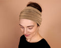 Boho Head Wrap Wide Hair Wrap Camel