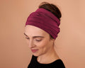 Claret Boho Head Wrap Wide Hair Wrap