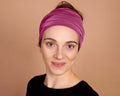 Rose Violet Boho Head Wrap Wide Hair Wrap