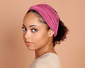 Boho Head Wrap Wide Hair Wrap Berry Pink