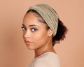 Beige Boho Head Wrap Wide Hair Wrap