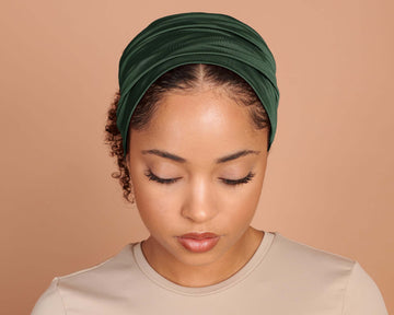 Emerald Boho Headband Extra Wide