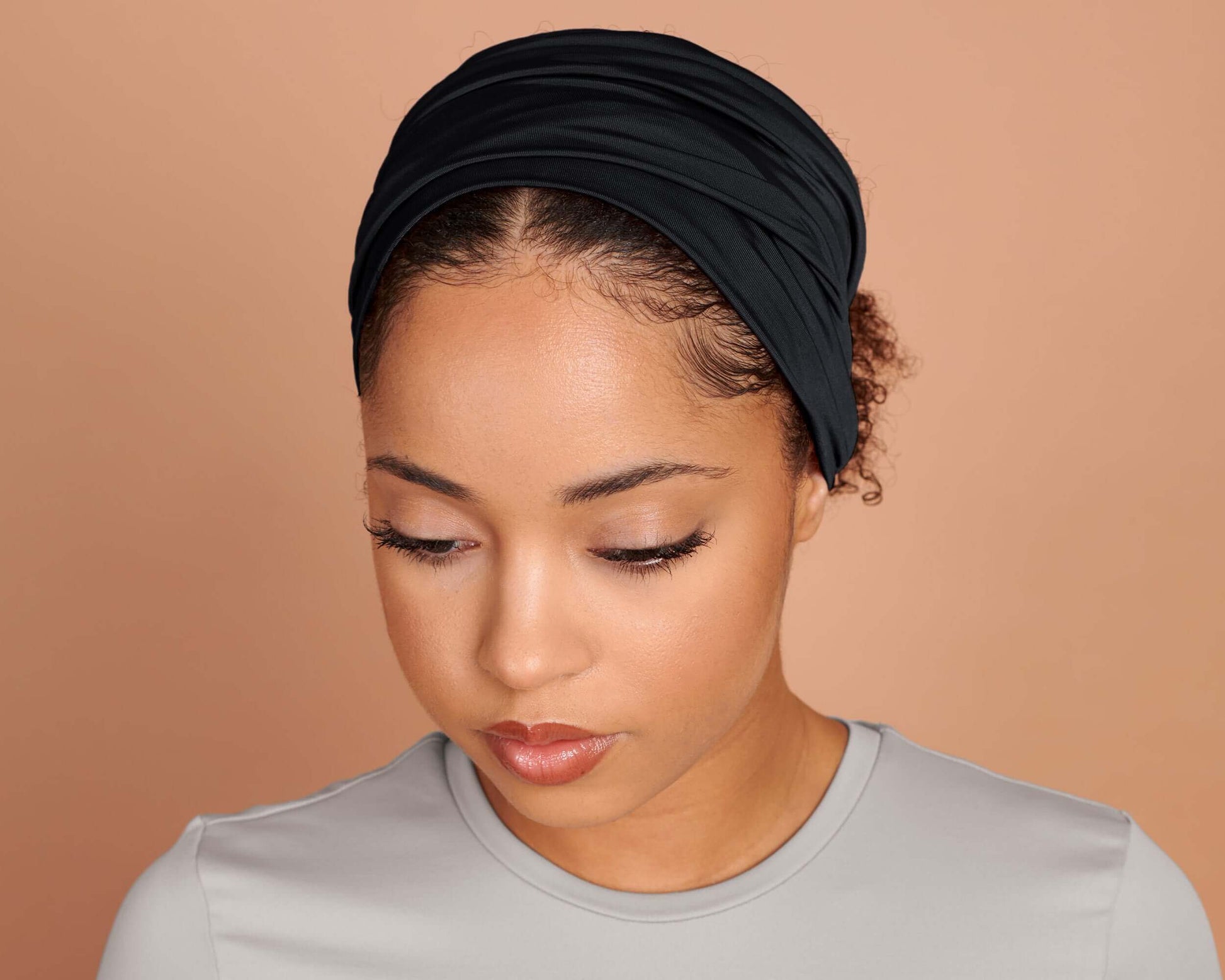 Wide Boho Headband Black Comfort Style