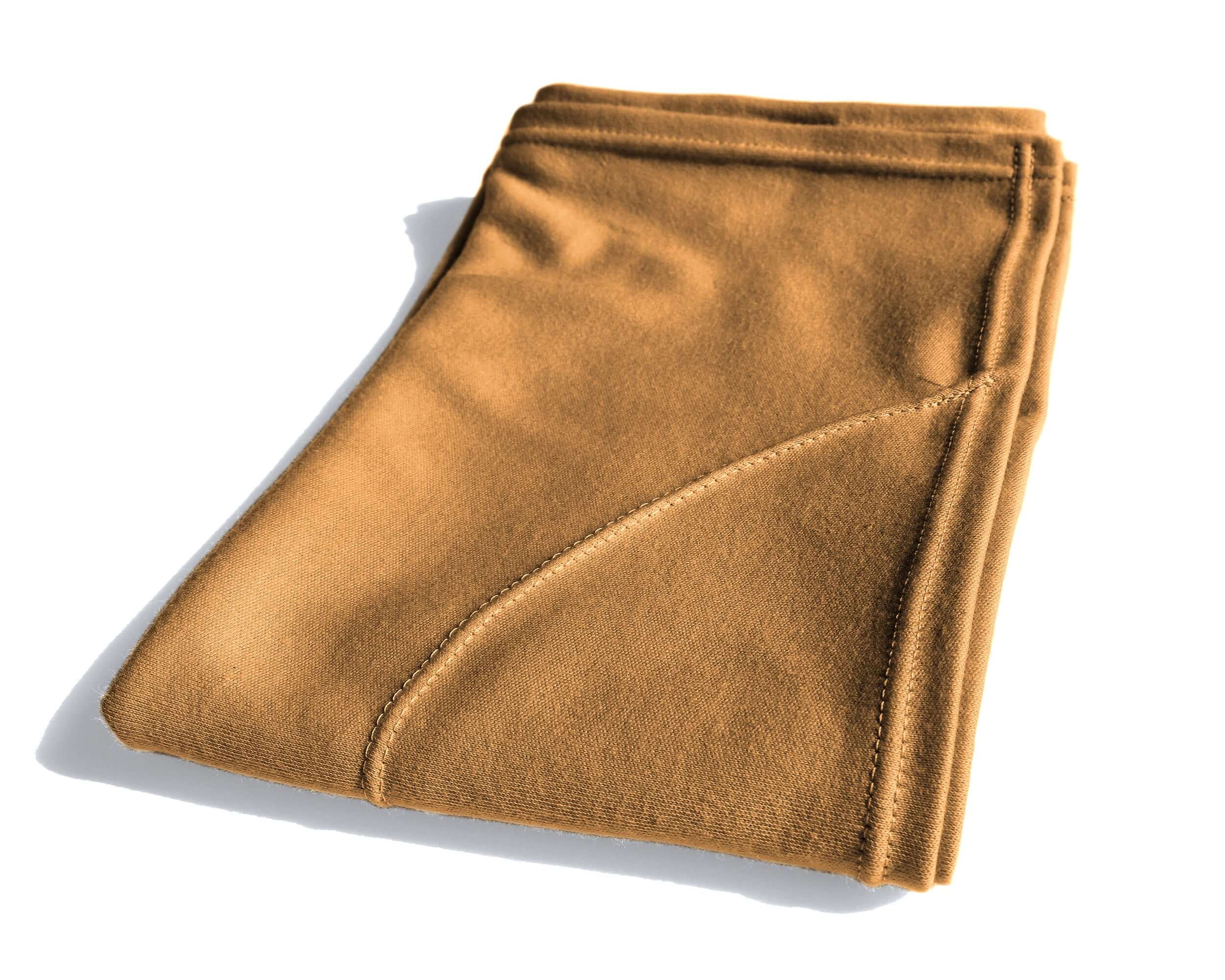 T-Shirt Hair Towel for Curly, Wavy, and Straight Hair - Soft, Absorbent, and Eco-Friendly in mustard yellow, on a white background