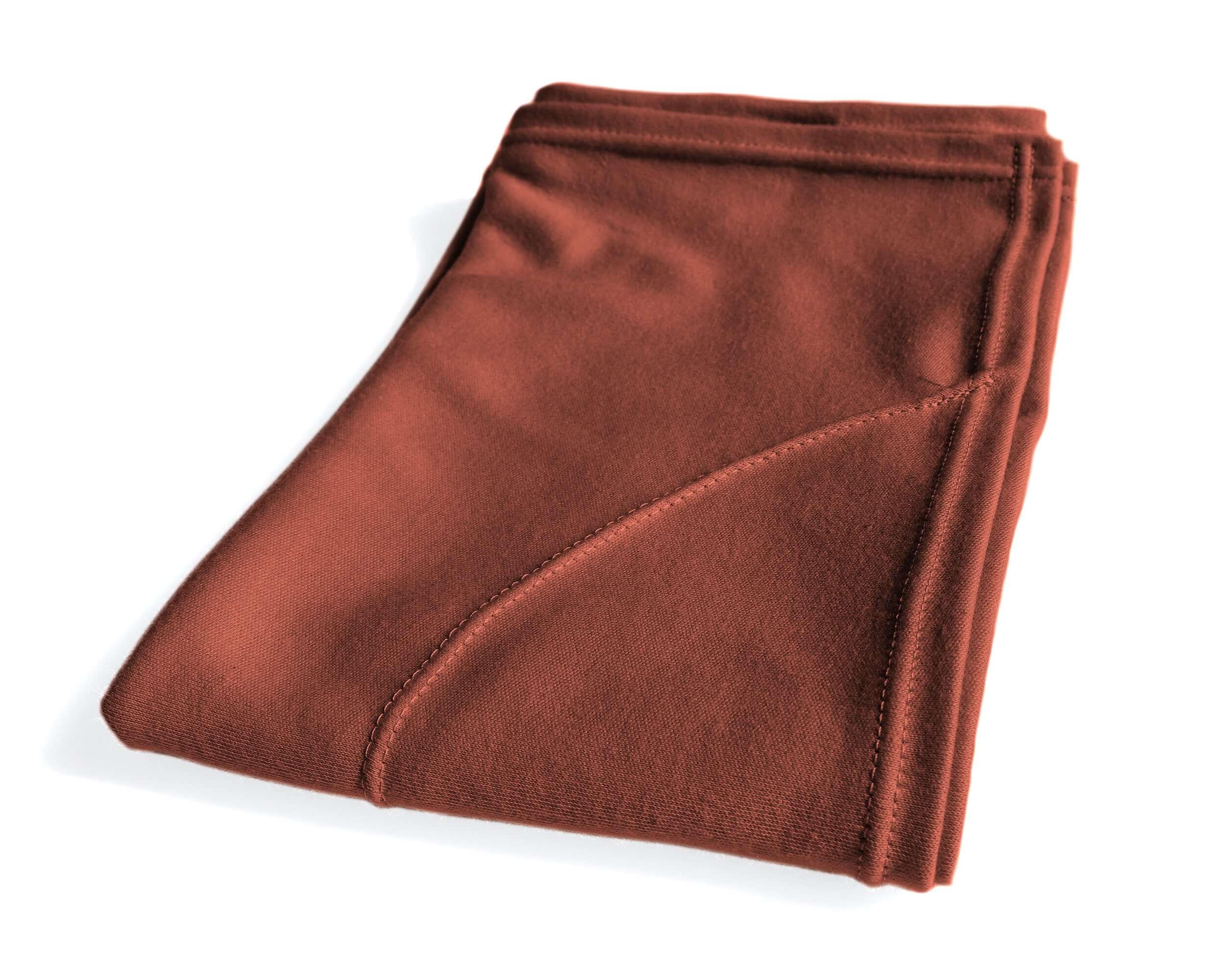 T-Shirt Hair Towel for Curly, Wavy, and Straight Hair - Soft, Absorbent, and Eco-Friendly, in Burnt Orange, on a white background