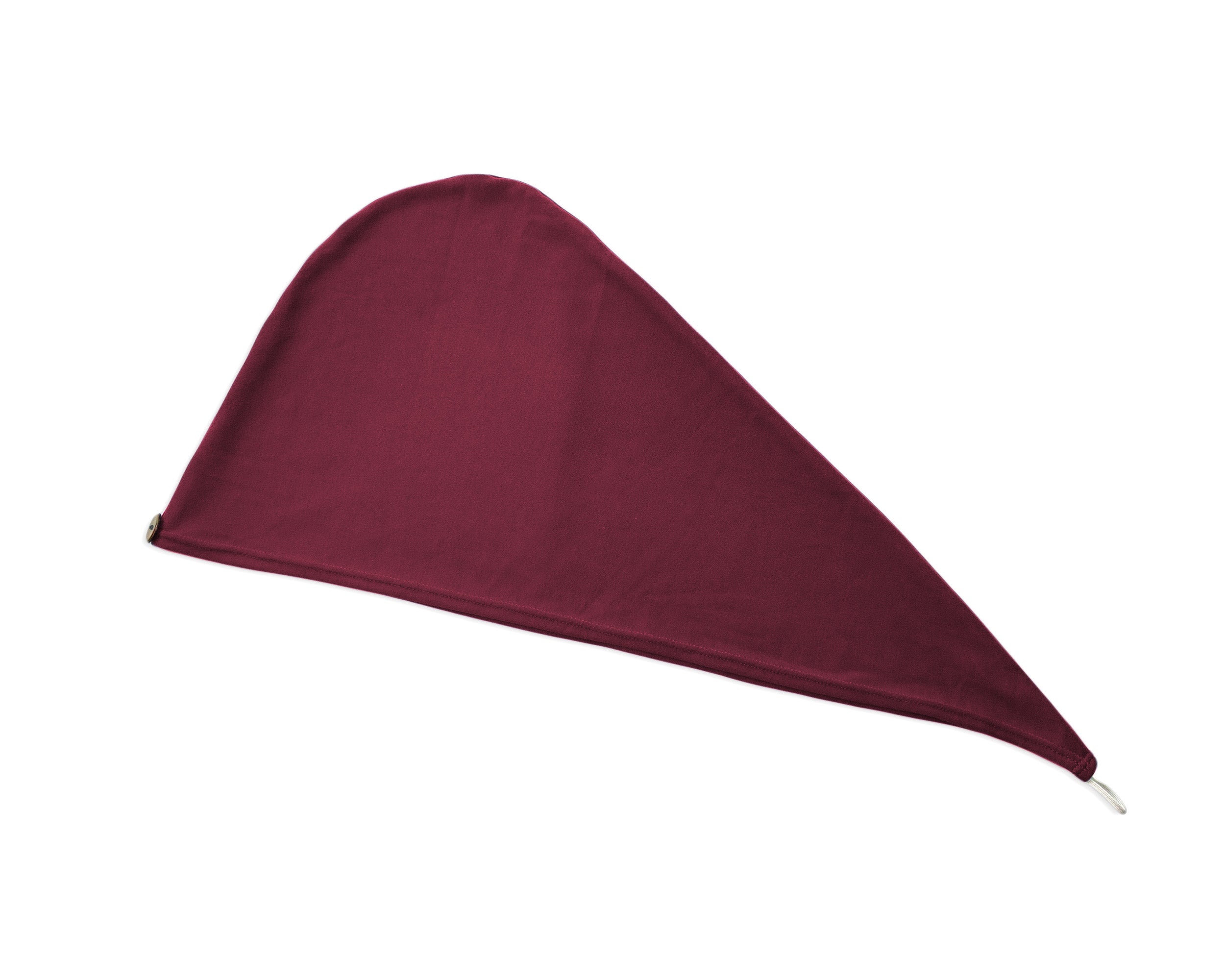 T-Shirt Hair Towel wrap hood for Curly, Wavy, and Straight Hair - Soft, Absorbent, and Eco-Friendly, in Red Burgundy, on a white background