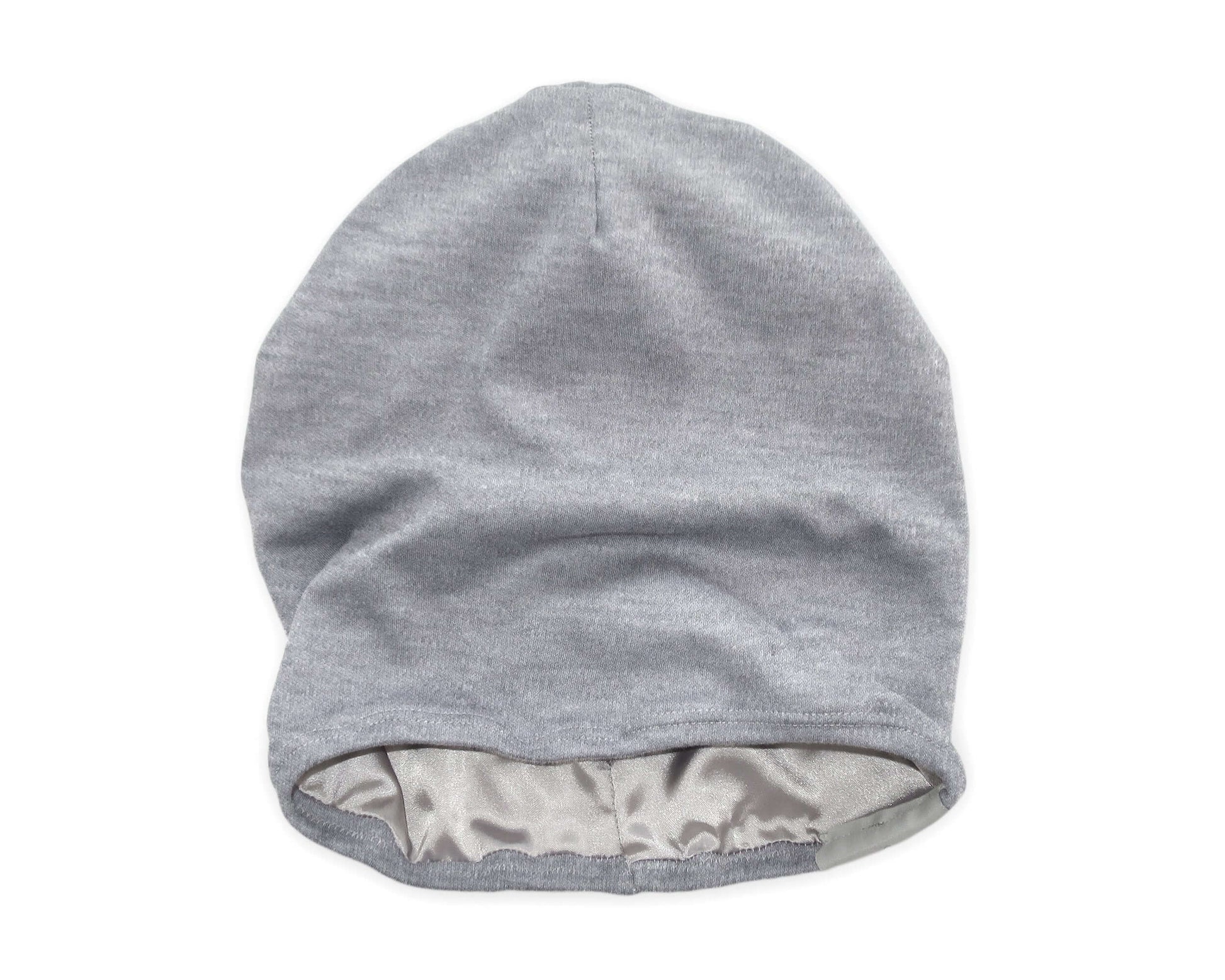 Satin-Lined Beanie for Women and Men - Soft and Warm Beanie with Satin Lining to Protect Hair in  Heathered Gray