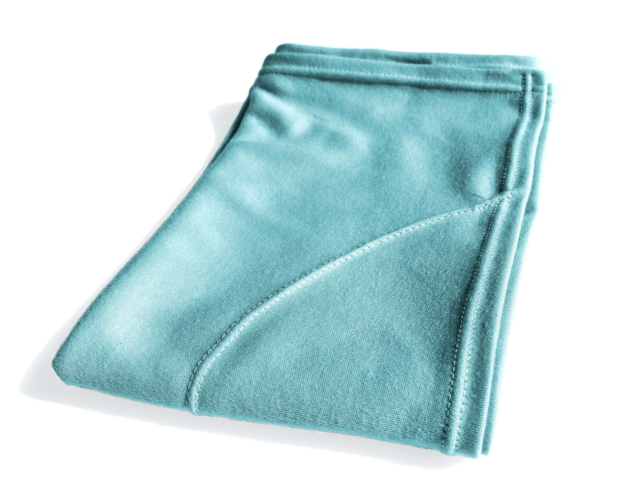 T-Shirt Hair Towel for Curly, Wavy, and Straight Hair - Soft, Absorbent, and Eco-Friendly in Aqua Blue, on a white background