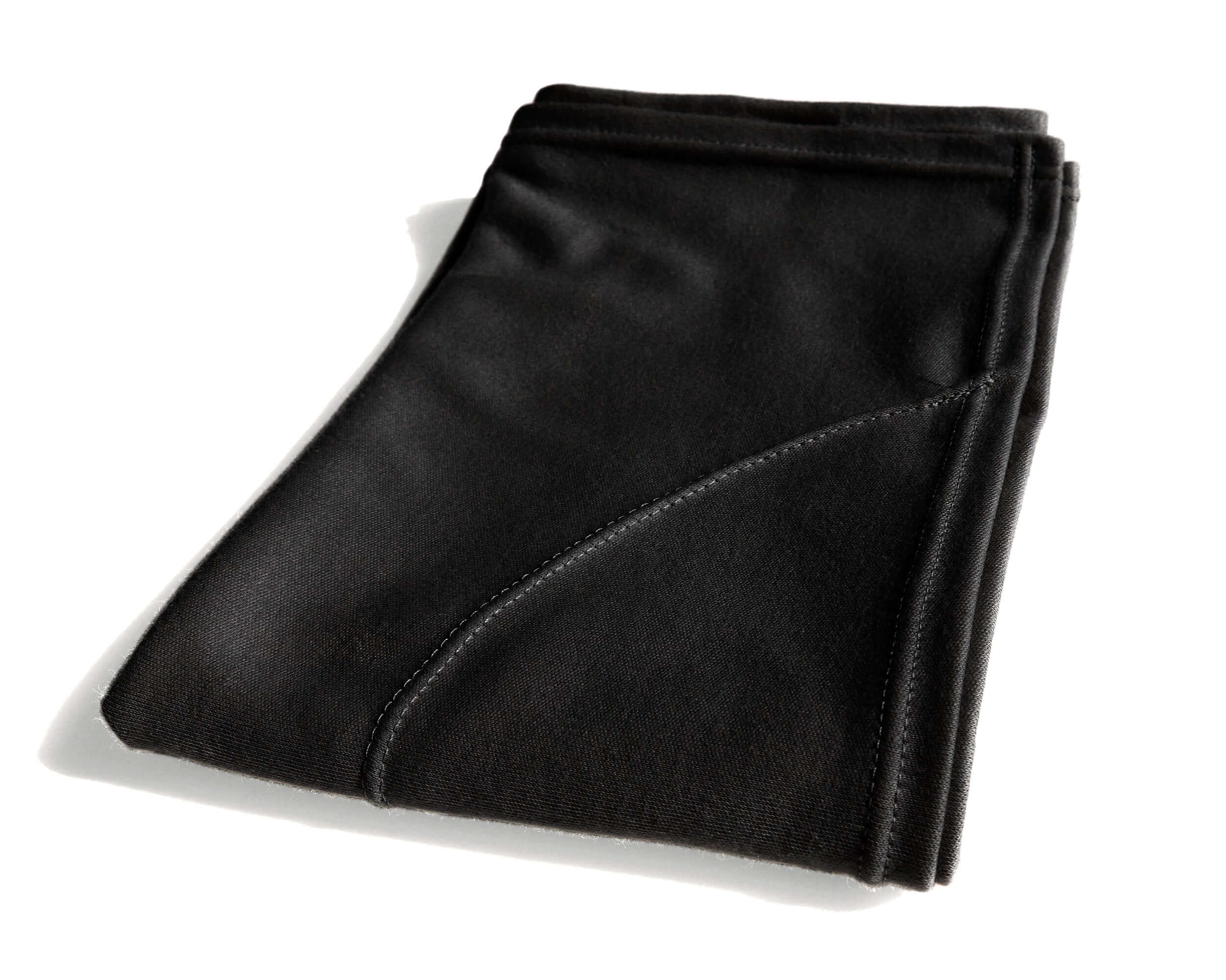 T-Shirt Hair Towel for Curly, Wavy, and Straight Hair - Soft, Absorbent, and Eco-Friendly, in black , on a white background