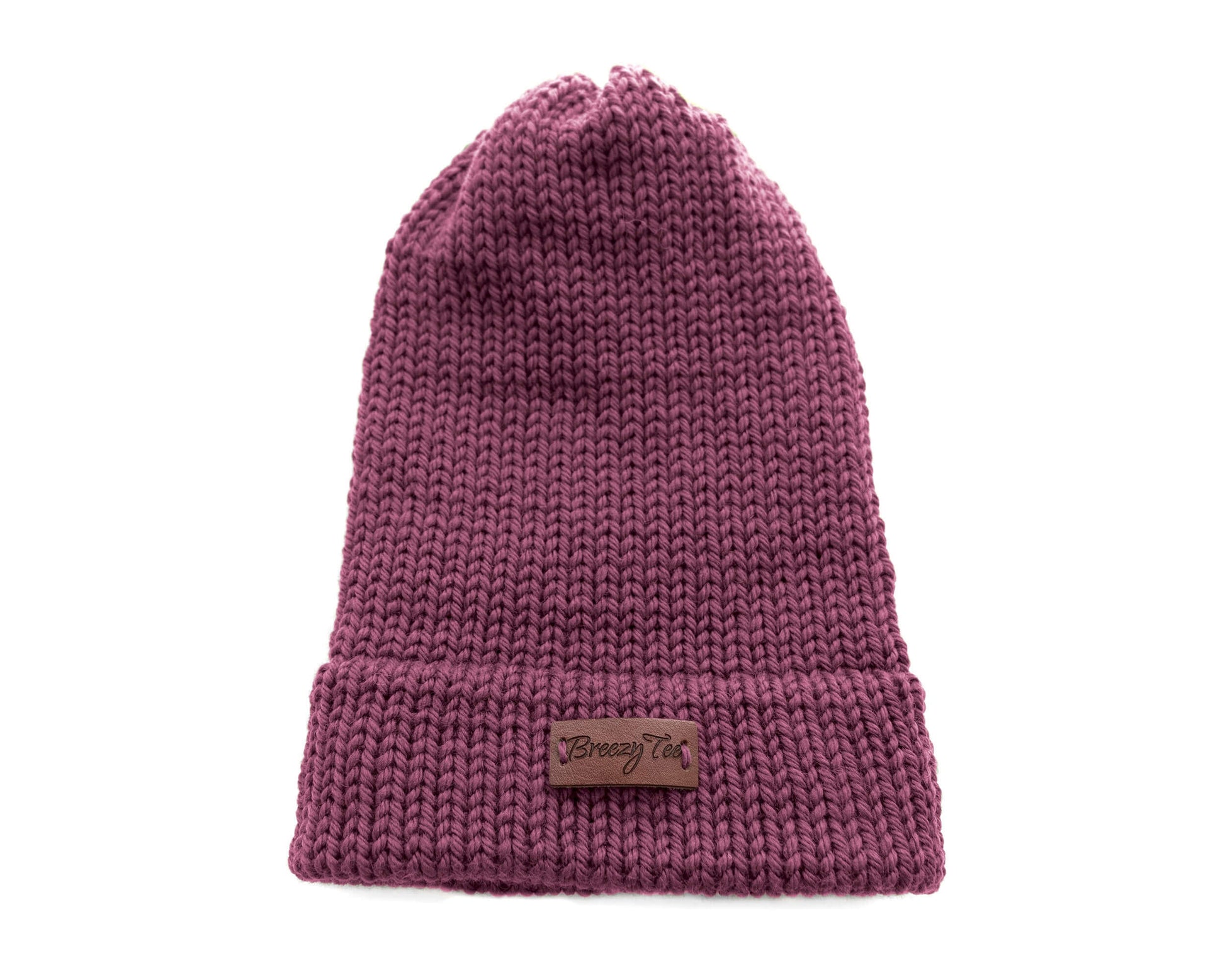Berry Rose Satin Lined Knit Beanie 