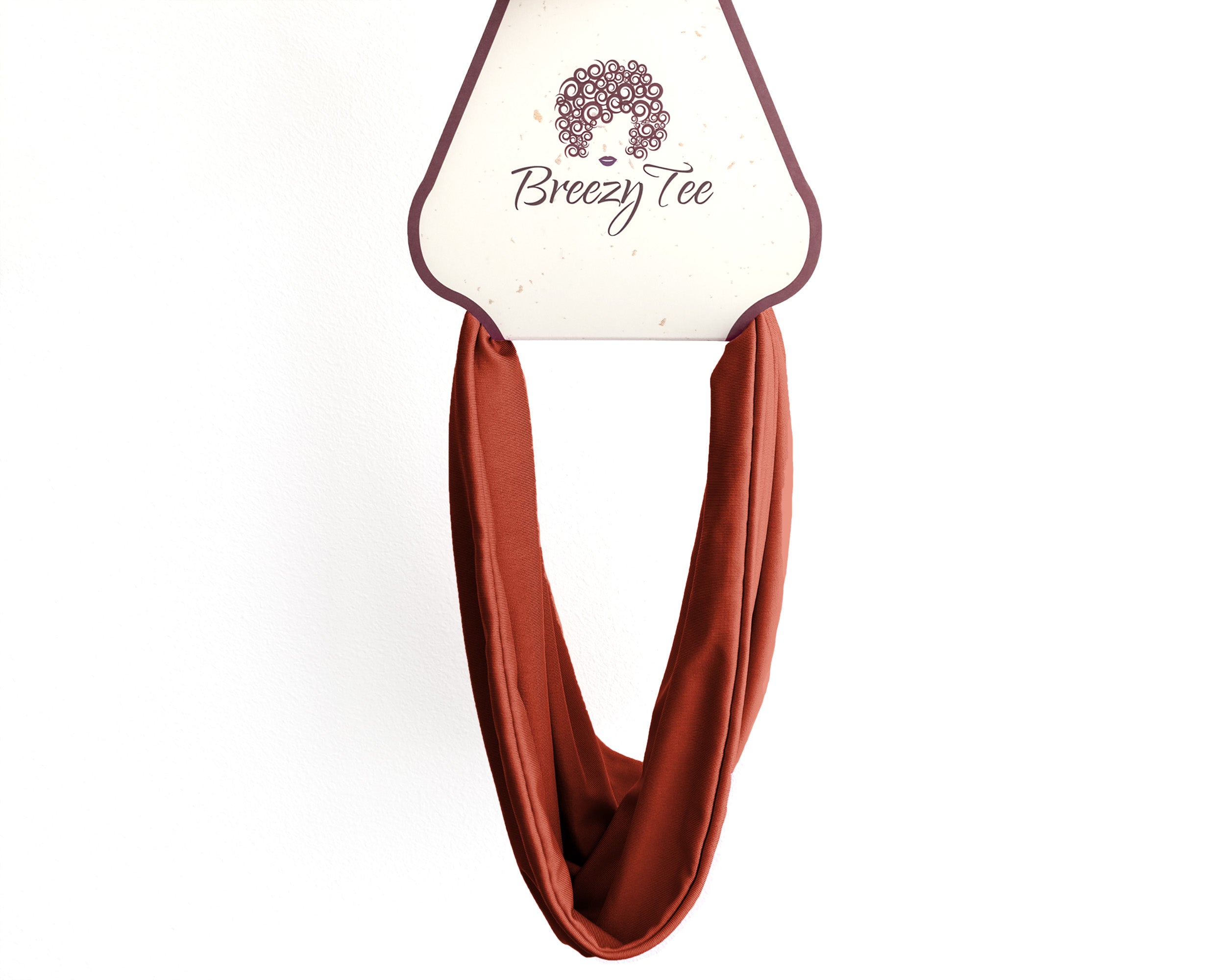 Boho Headband Extra Wide in Burnt Orange, on a white background