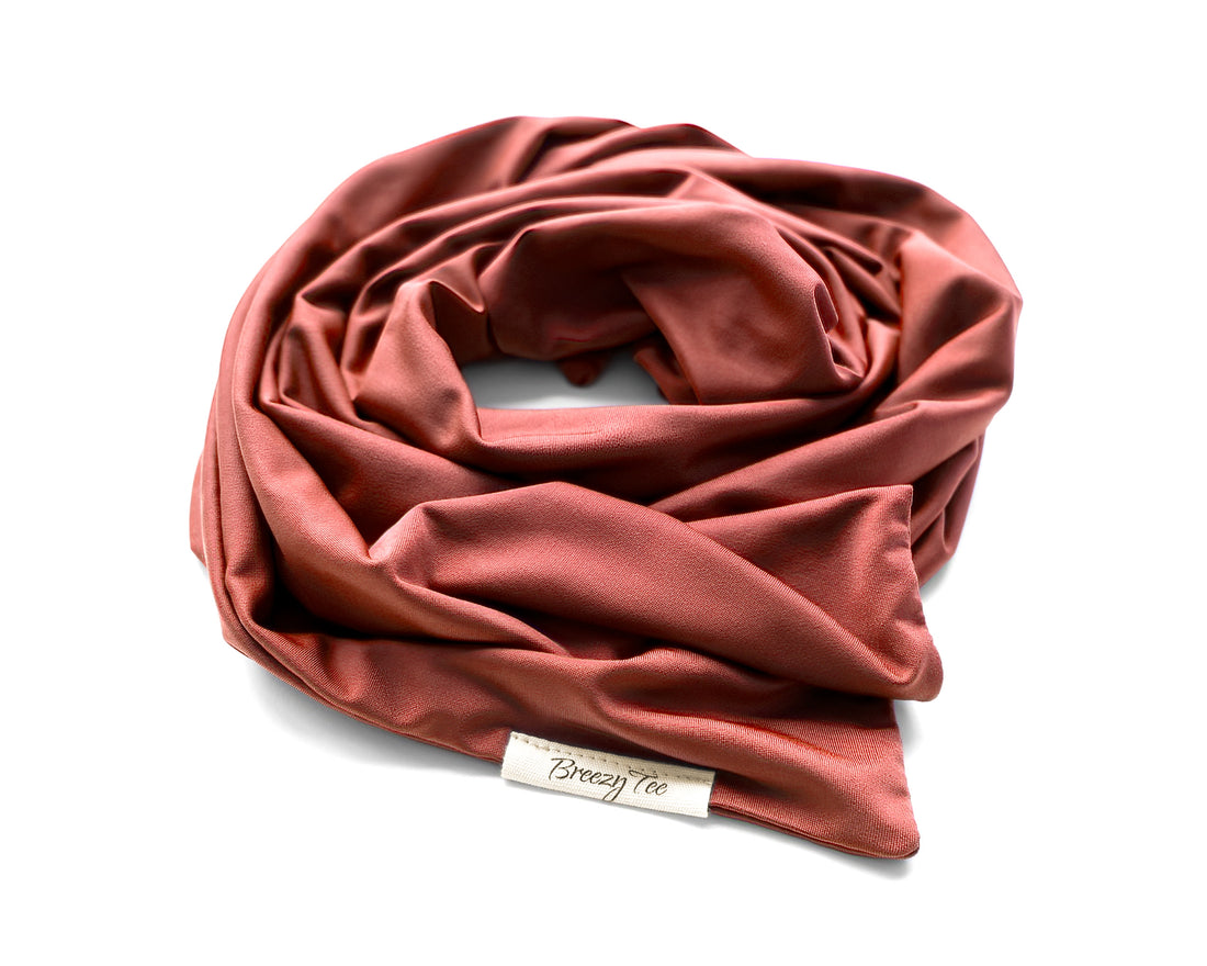 Woman wearing a Clay Rose Boho Head Wrap Wide Hair Wrap