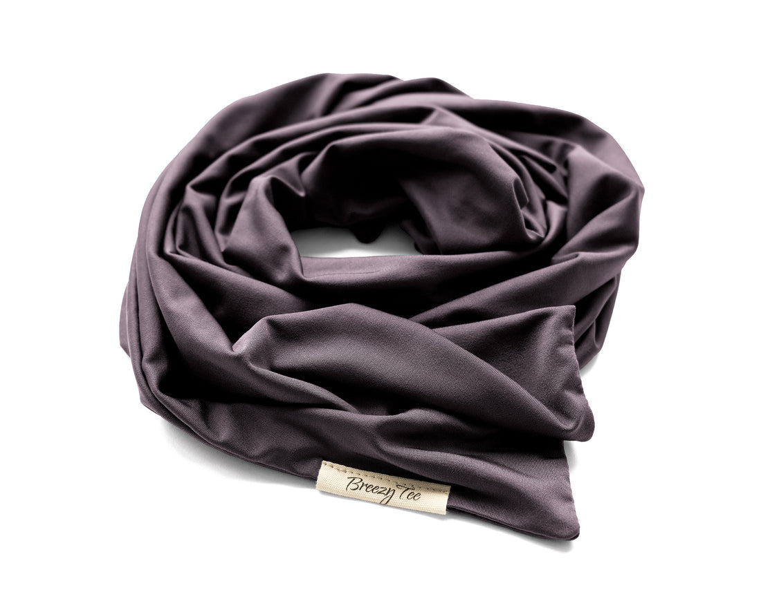 Woman wearing a Boho Head Wrap Wide Hair Wrap - Graphite