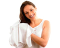 Ivory White T-Shirt Hair Towel for Curly, Wavy, and Straight Hair - Soft, Absorbent, and Eco-Friendly