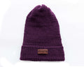 Satin Lined Knit Beanie Purple