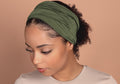 Woman wearing a sport Boho Stretch Headband Extra Wide