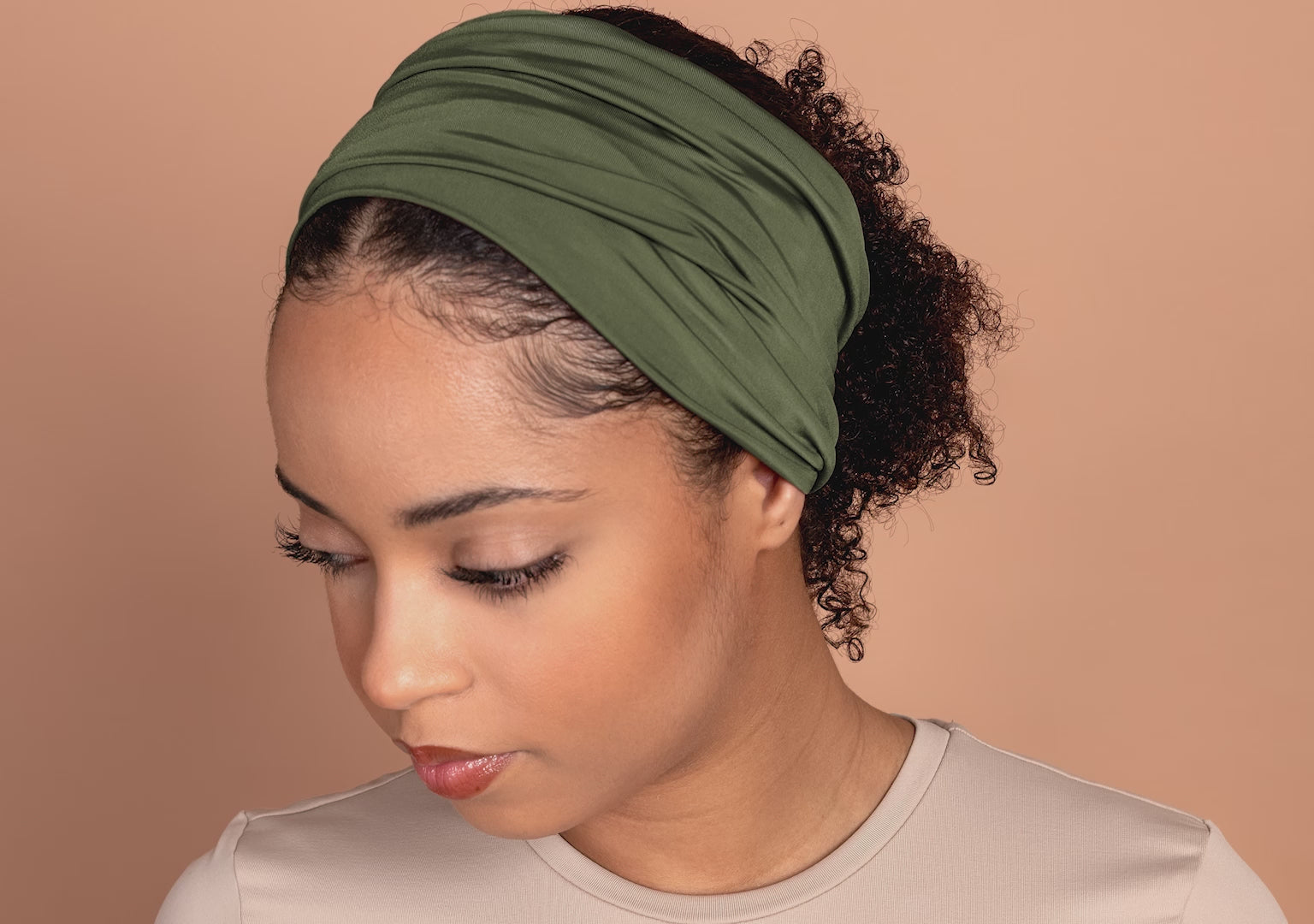 Wide Boho Headband - Khaki Moss Comfort & Style