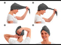 Heather Gray T-Shirt Hair Towel Hood for Curly, Wavy, and Straight Hair - Soft, Absorbent, and Eco-Friendly