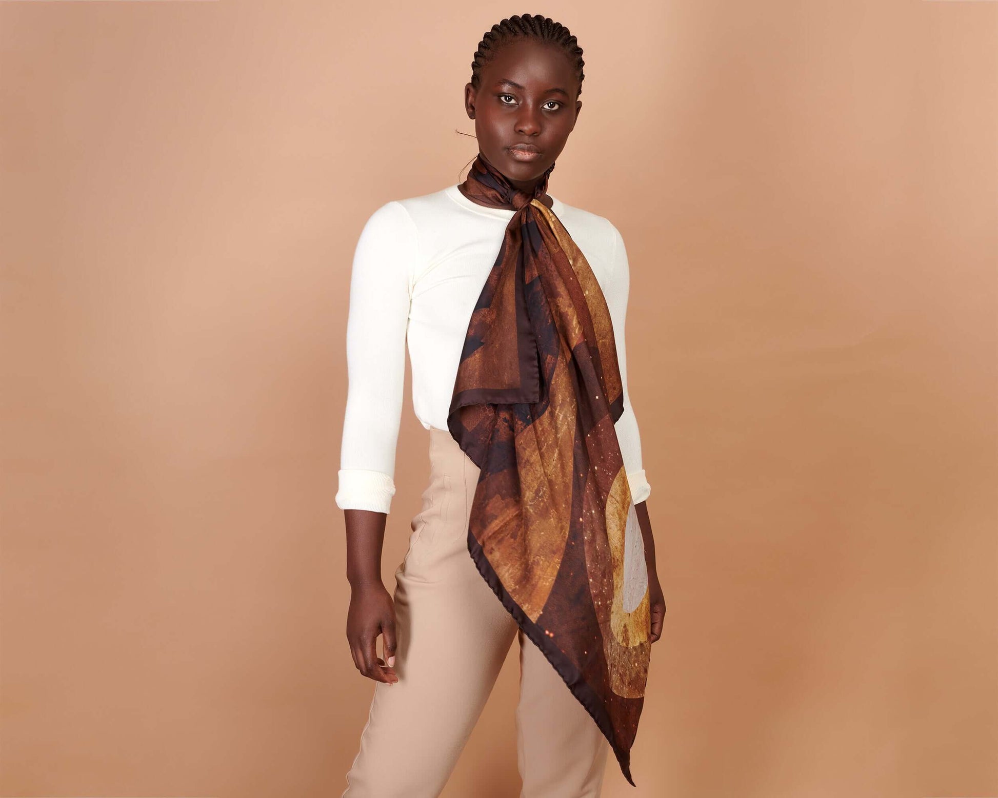 Sheet Scarf // Cotton Earthy Taupe
