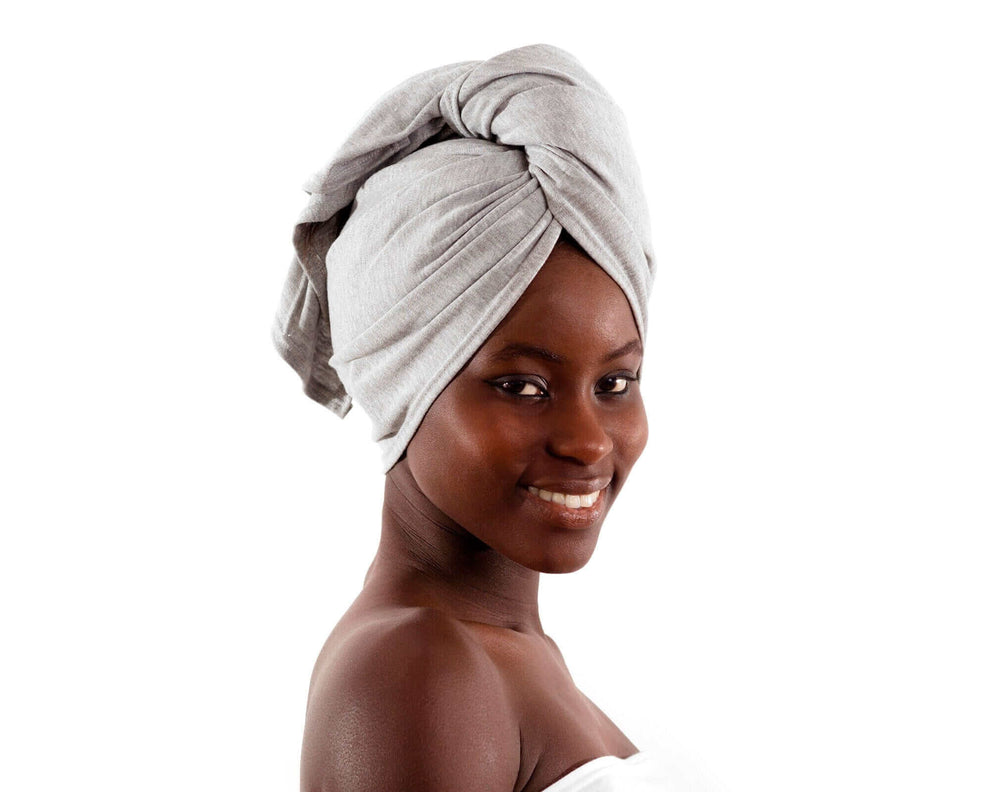 Tshirt Hair Towel Wrap Heathered Gray Full