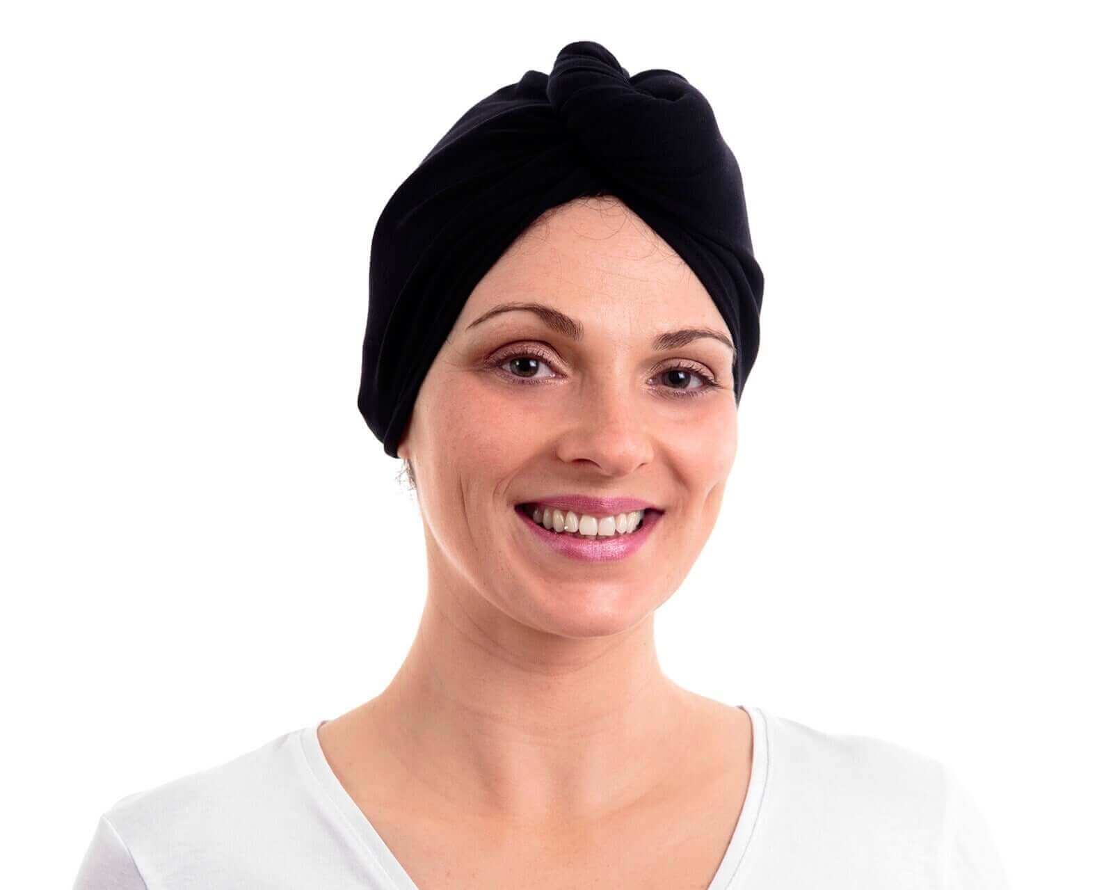 Black T-Shirt Hair Towel Hood for Curly, Wavy, and Straight Hair - Soft, Absorbent, and Eco-Friendly