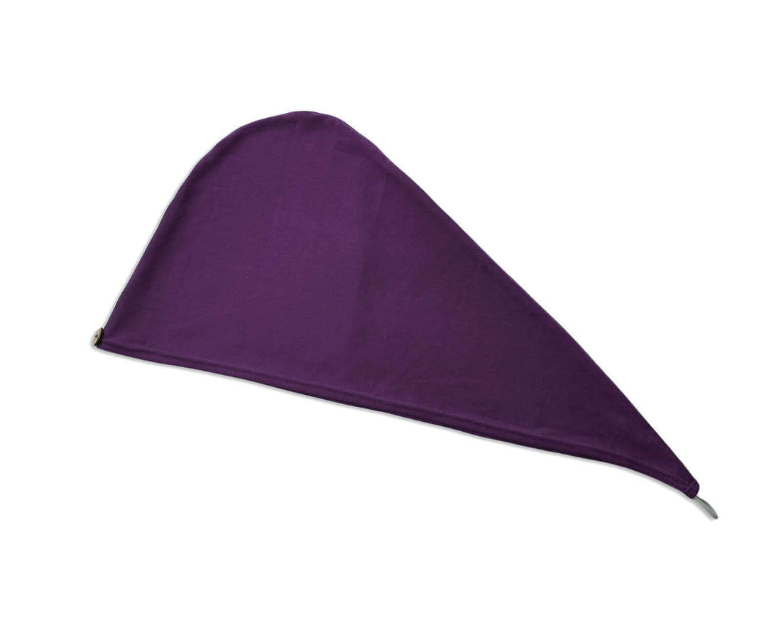 Plum T-Shirt Hair Towel Hood for Curly, Wavy, and Straight Hair - Soft, Absorbent, and Eco-Friendly
