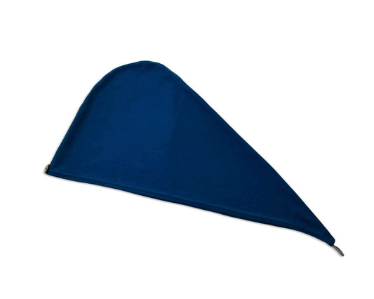 Classic Blue T-shirt Hair Towel Wrap Hood Curly Hair Organic Elastic