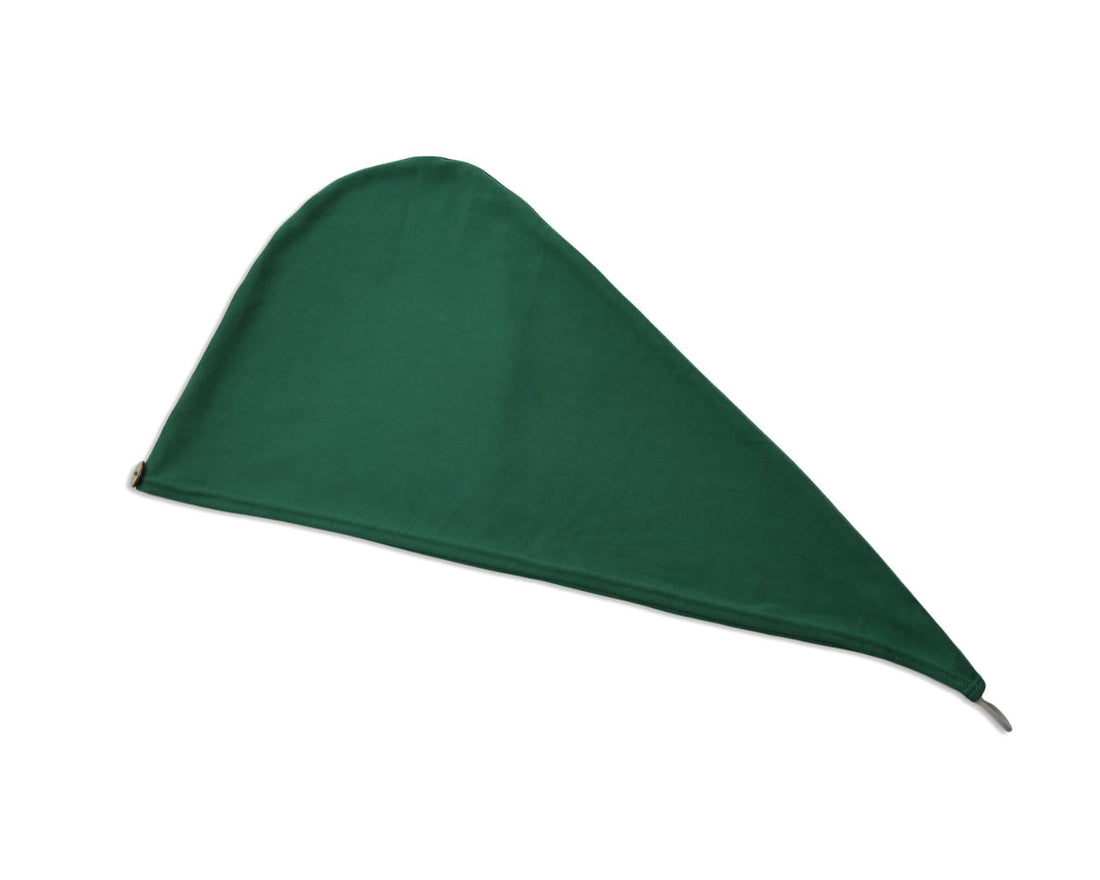 Emerald Green T-Shirt Hair Towel Hood for Curly, Wavy, and Straight Hair - Soft, Absorbent, and Eco-Friendly