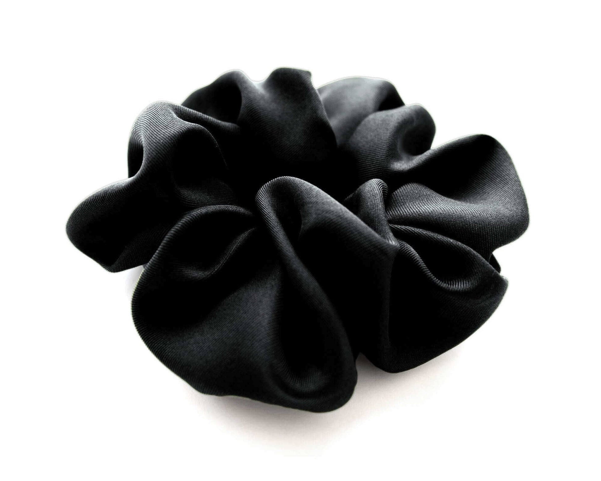 Black, Silk Twill Scrunchie, Large, 100 % Silk, Sustainable Luxury, Eco-Friendly Fabric