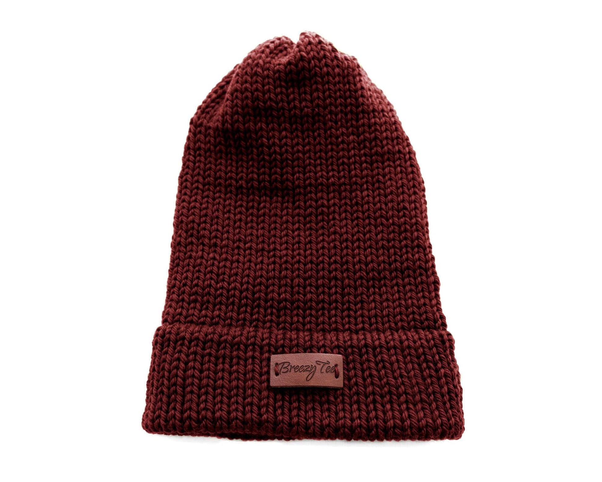 Satin Lined Knit Beanie Bordeaux Wool Mix
