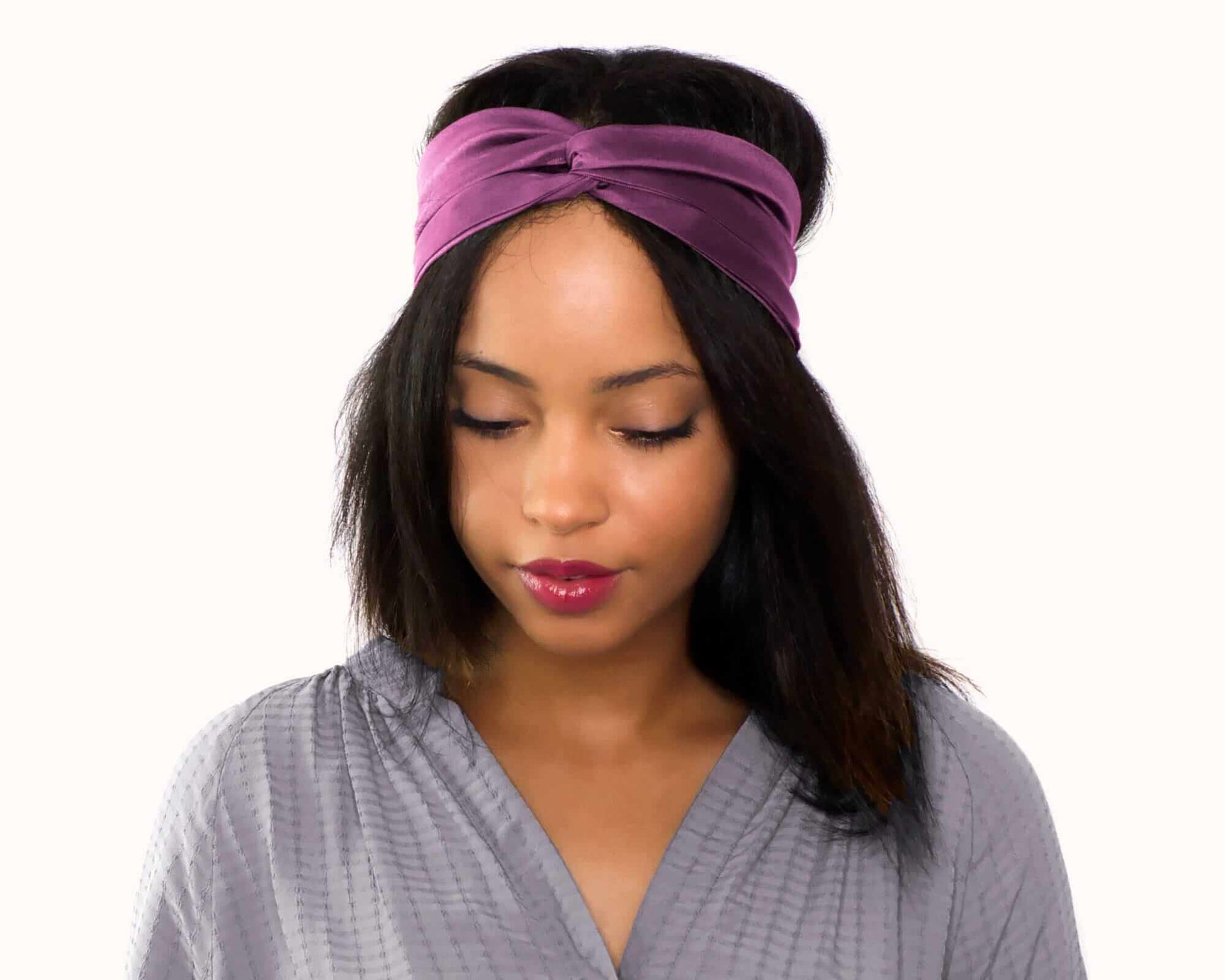 Magenta, Silk Twill, Turban Headband, 100% Silk, Sustainable Luxury, Twist Headband, Eco-Friendly Fabric