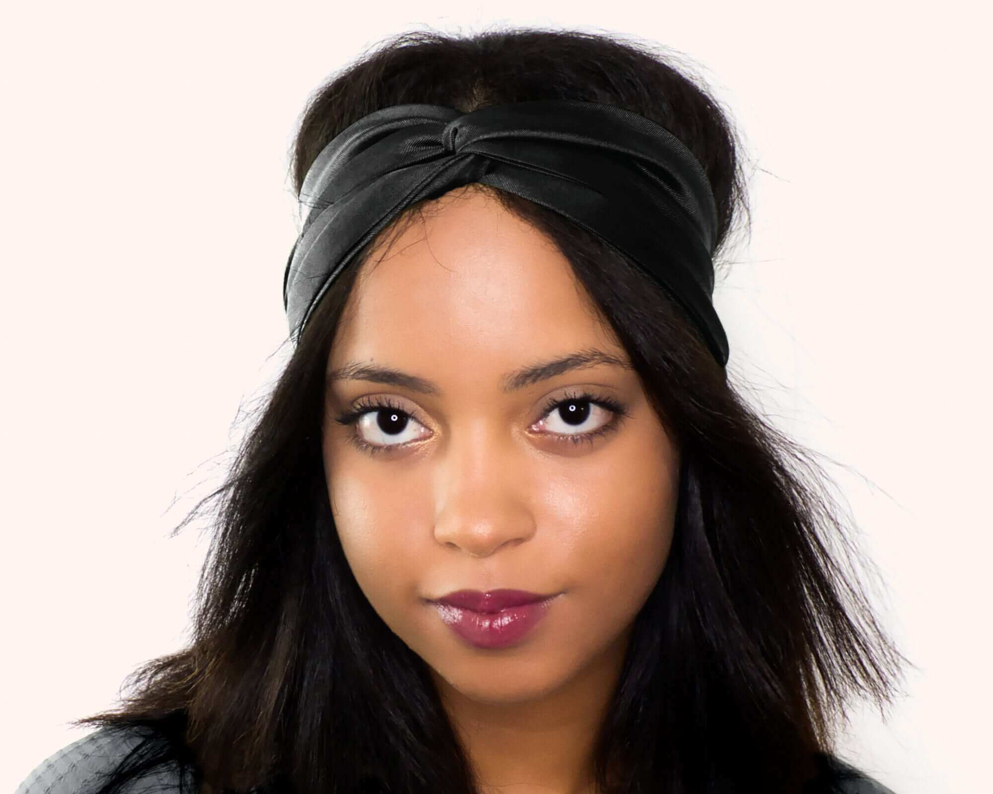 Black, Silk Twill, Turban Headband, 100% Silk, Sustainable Luxury, Twist Headband, Eco-Friendly Fabric