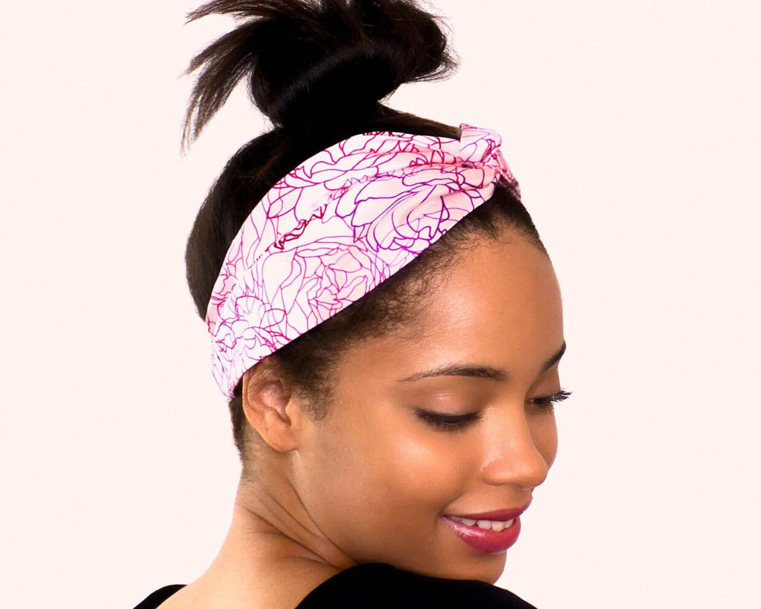 Floral, Silk Twill, Turban Headband, Custom Design, 100% Silk, Sustainable Luxury, Spring, Eco-Friendly Fabric