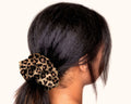 Silk Twill, Leopard Animal Print, Scrunchie, Large, 100 % Silk, Sustainable Luxury,Eco-Friendly Fabric