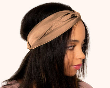 Copper, Silk Twill, Turban Headband, 100% Silk, Sustainable Luxury, Twist Headband, Eco-Friendly Fabric