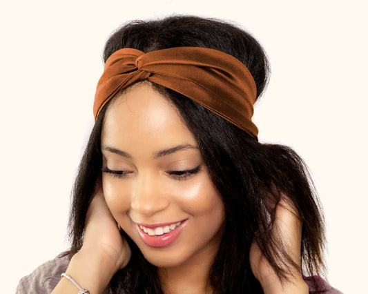 Rust Orange, Silk Twill, Turban Headband, 100% Silk, Sustainable Luxury, Twist Headband, Eco-Friendly Fabric