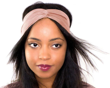 Rose Tan, Silk Twill, Turban Headband, 100% Silk, Sustainable Luxury, Twist Headband, Eco-Friendly Fabric