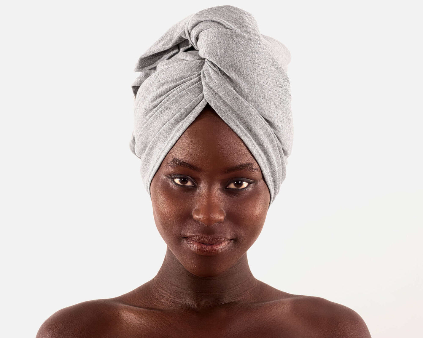 Tshirt Hair Towel Wrap Heathered Gray Full