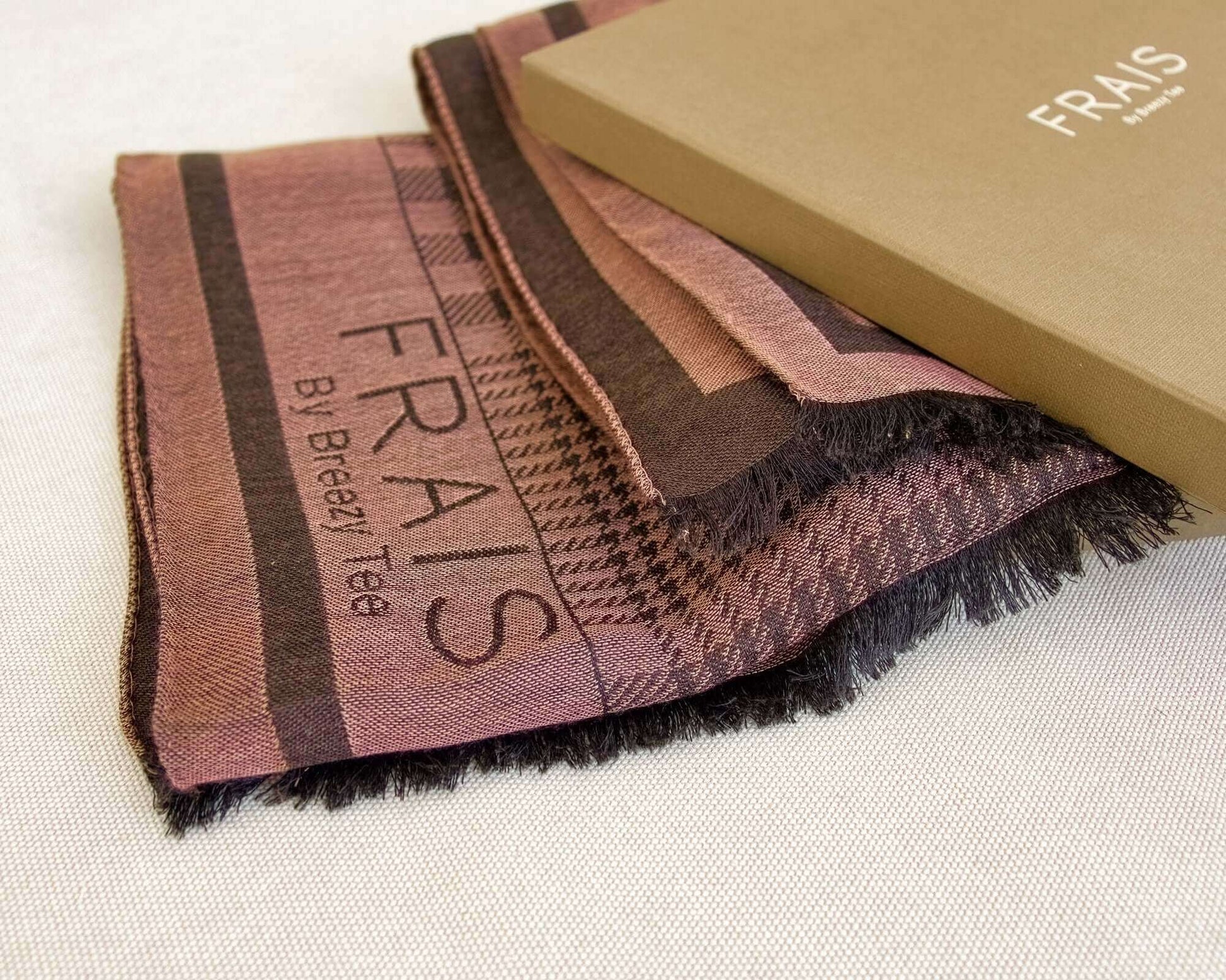 Mauve Jacquard Scarf, Cashmere Silk Wool Blend, Plaid Scarf, Original Design, Winter Scarf, Made In Italy