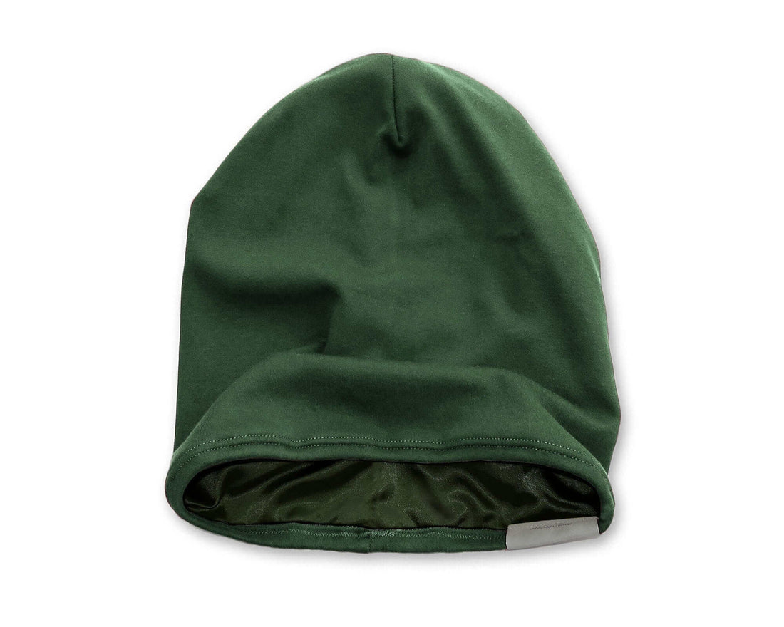 Forest Green Satin Lined Beanie
