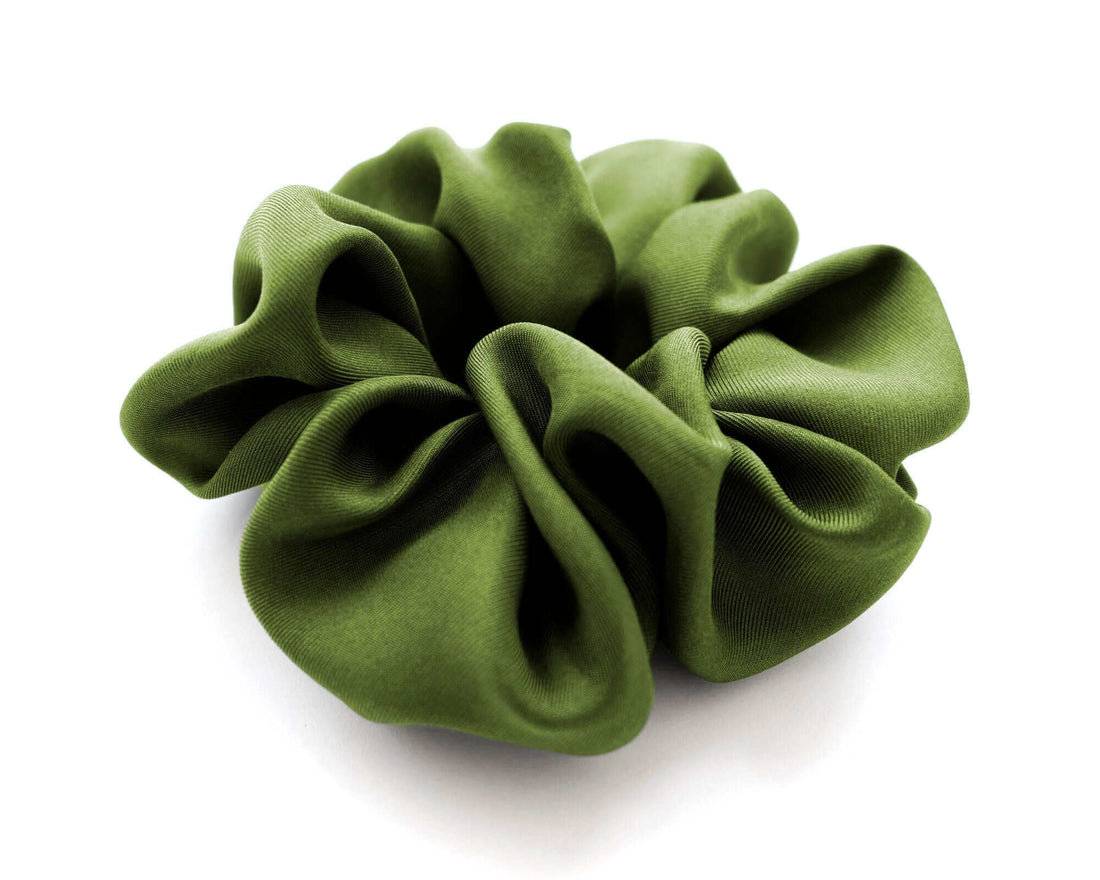 Emerald Green, Silk Twill Scrunchie, Large